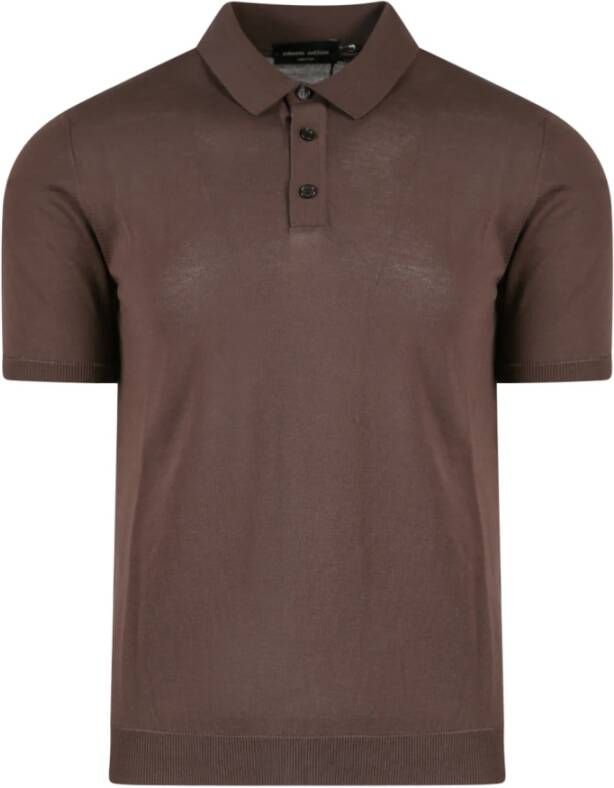 Roberto Collina Men Clothing T-Shirts Polos Brown Ss23 Bruin Heren