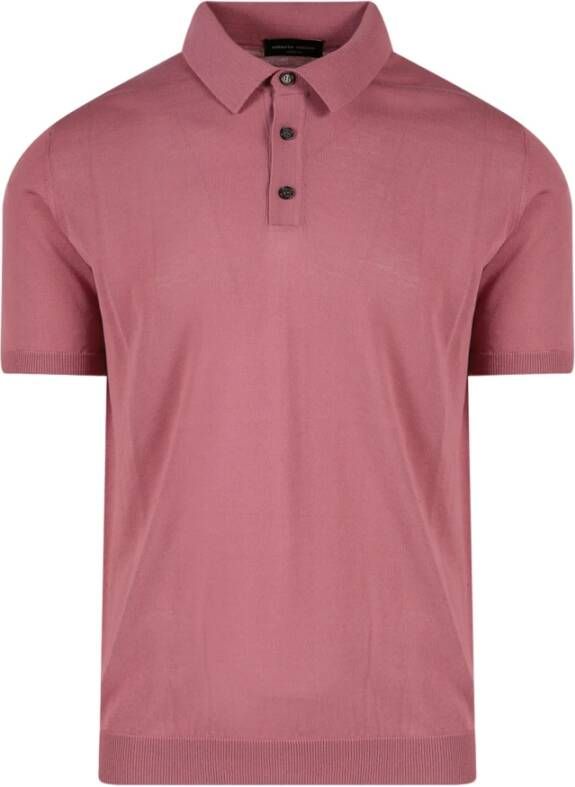 Roberto Collina Men Clothing T-Shirts Polos Pink Ss23 Roze Heren