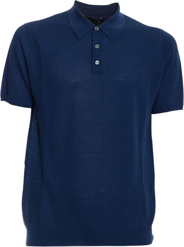 Roberto Collina Polo Shirt Blauw Heren