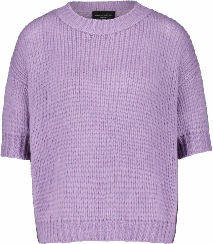 Roberto Collina Round-neck Knitwear Purple Dames