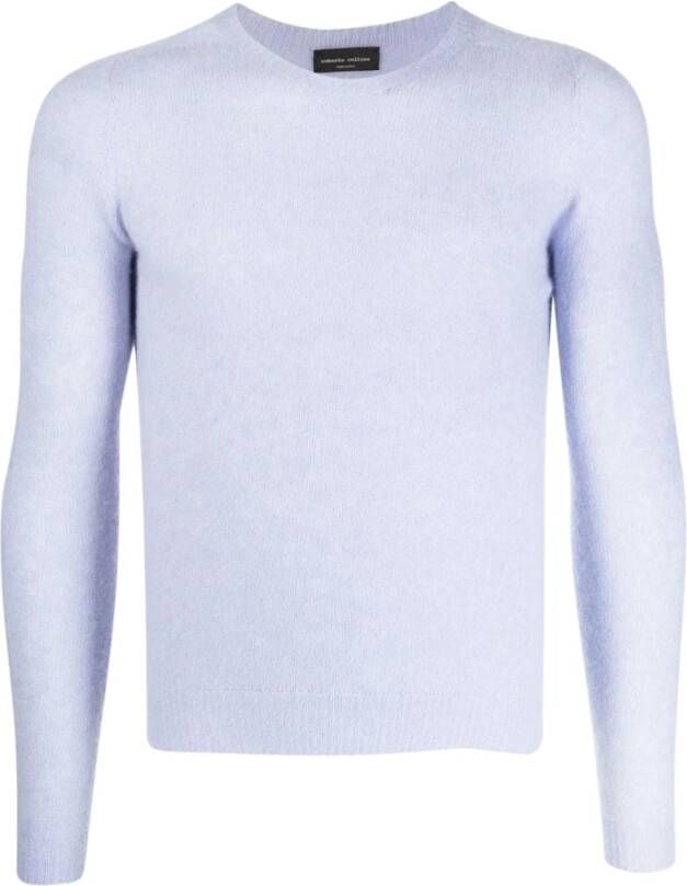 Roberto Collina Sweaters Clear Blue Blauw