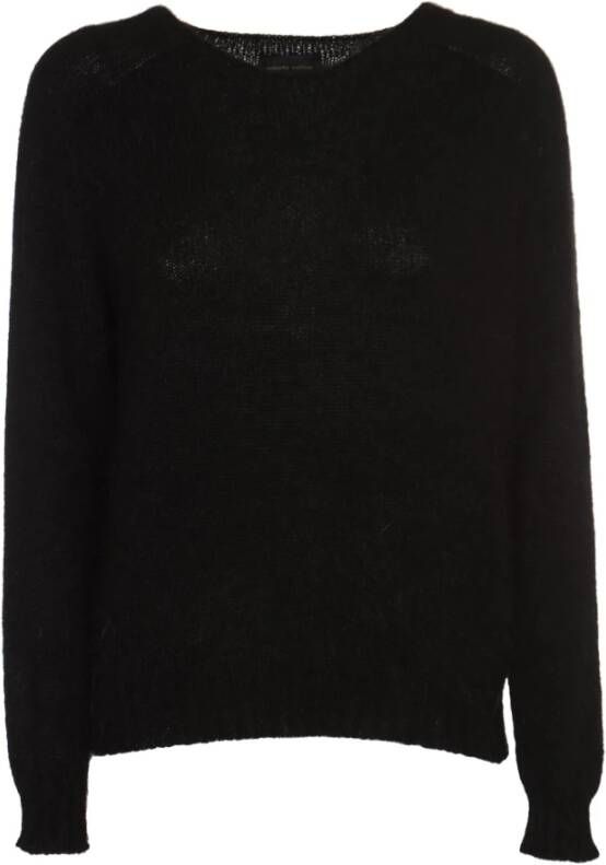 Roberto Collina Zwarte Sweaters met Girocollo Zwart Dames