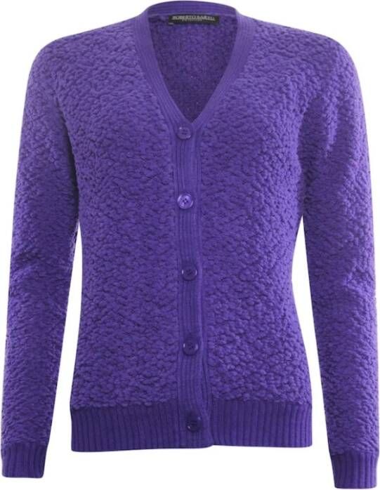 Roberto sarto V-Hals Cardigan Lange Mouw Cardigan Purple Dames