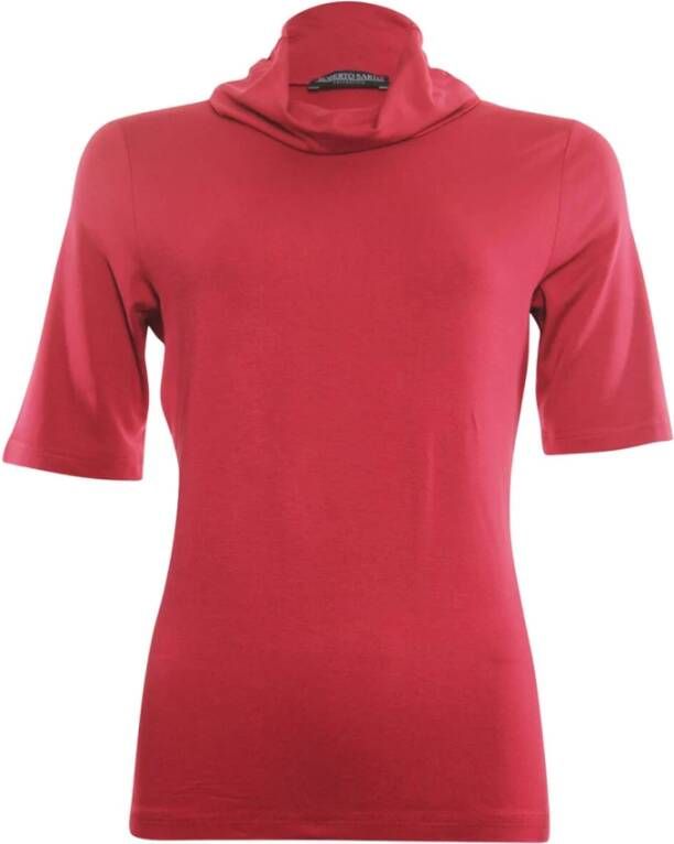 Roberto sarto Rollkraag T-shirt Rood Dames