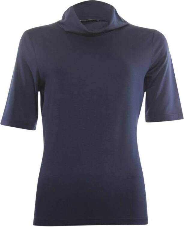 Roberto sarto T-shirt met korte mouw en rolkraag Blauw Dames