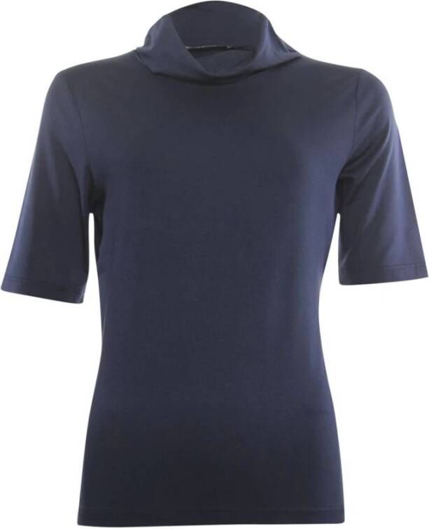 Roberto sarto T-shirt met korte mouw en rolkraag Blauw Dames