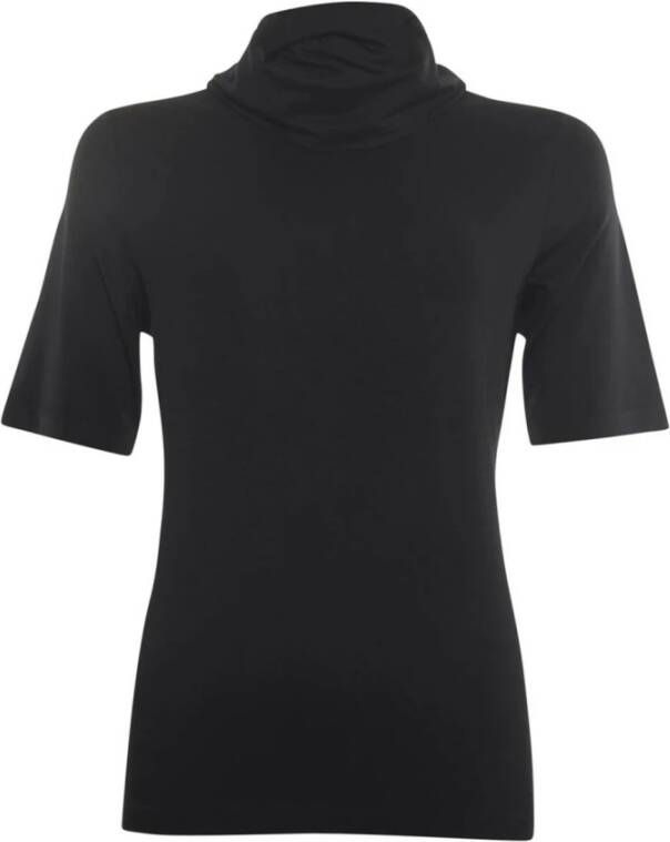 Roberto sarto T-shirt met korte mouw en rolkraag Zwart Dames