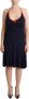 Roccobarocco Navy Blue Mouwloze Halter Sheath Midi Jurk Blauw Dames - Thumbnail 1