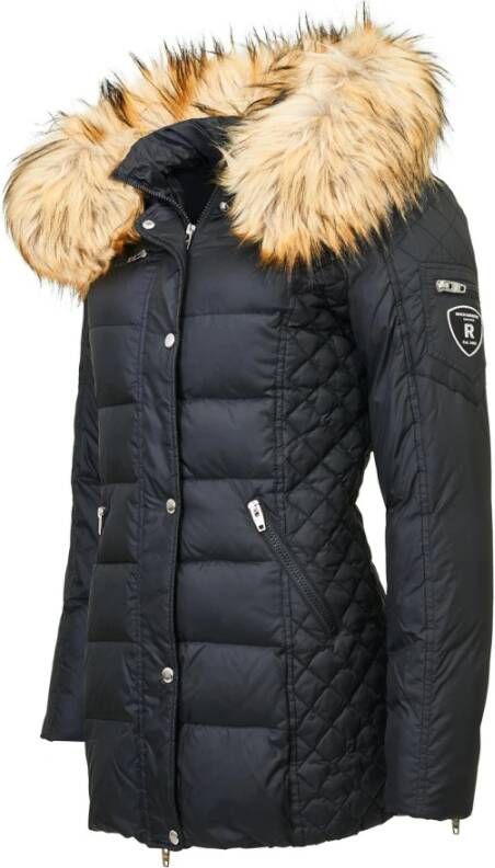 Rockandblue Beam Mid Faux Fur Jas Black Dames