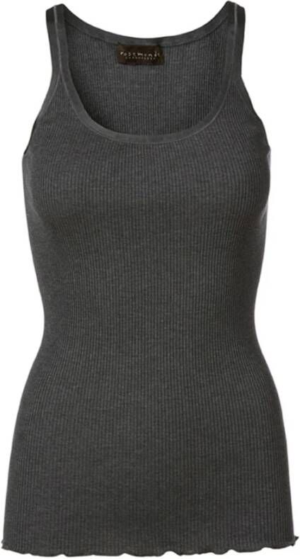 Rosemunde Eenvoudige Vrouwelijke Zijden Top Gray Dames