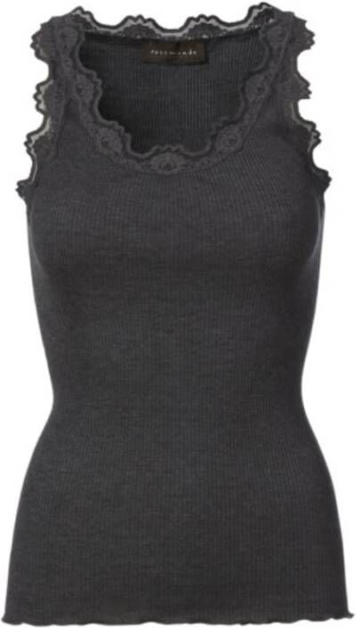 Rosemunde Kanten Top met Vrouwelijke Rand Gray Dames
