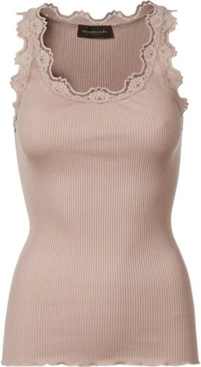Rosemunde Vintage Kant Top in Poeder Beige Dames