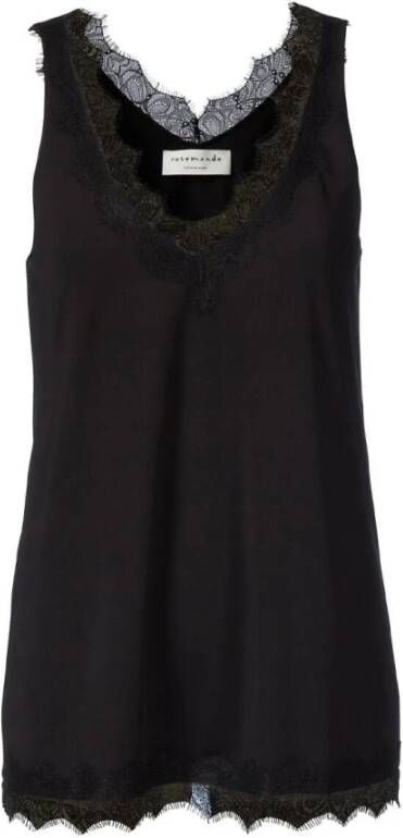 Rosemunde Shirt voor eronder Billie Tank Top met prachtige vintage kanten afwerking aan de v-hals en zoom