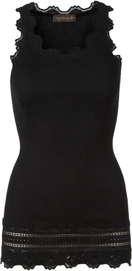 Rosemunde Tanktop Benita Silk Top Camisole met vintage kant aan de halslijn brede elastische kant aan de zoom - Foto 2