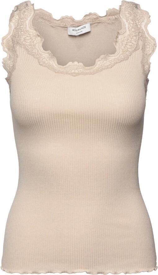 ROSEMUNDE Dames Tops & T-shirts Babette Silk Top W Lace Beige - Foto 5