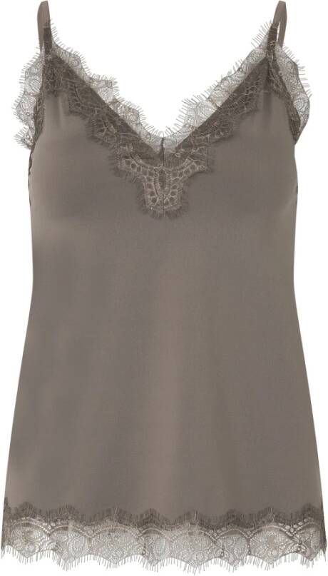 Rosemunde Vrouwelijke Kant Top Gray Dames