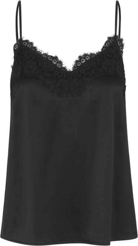 Rosemunde Elegante Jade Top met Geborduurde Details Black Dames