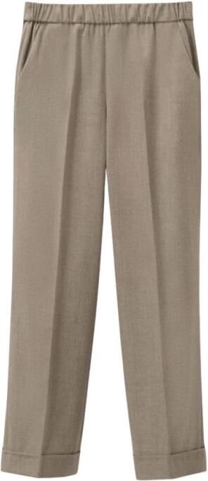 Rosso35 Stretchstof broek met manchet en elastische taille Gray Dames