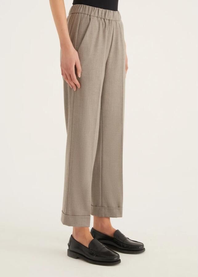 Rosso35 Stretchstof broek met manchet en elastische taille Gray Dames - Foto 2