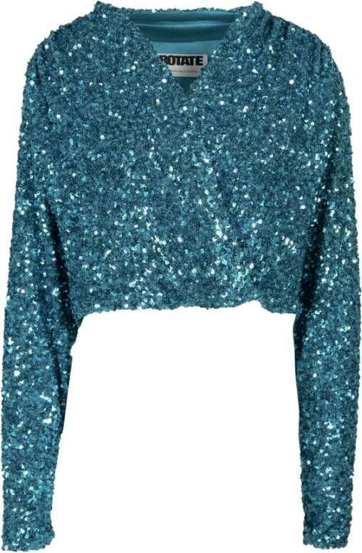Rotate Birger Christensen Blouse overhemd Blauw Dames