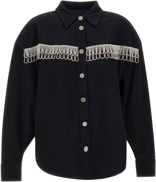 Rotate Birger Christensen Oversized Twill Overhemd Black Dames