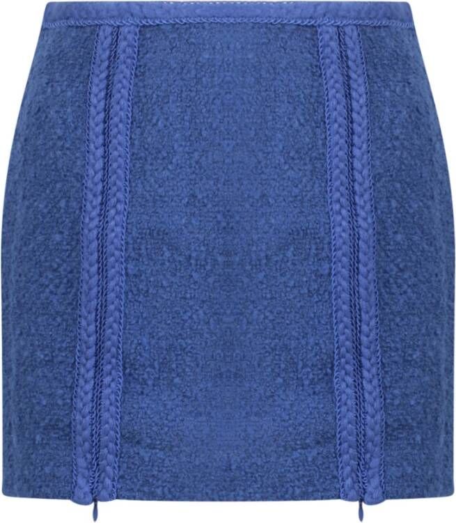 Rotate Birger Christensen Elektrische blauwe boucle minirok Blauw Dames