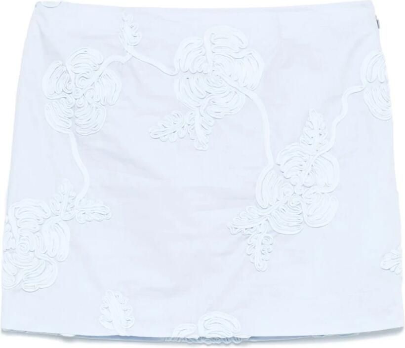 Rotate Birger Christensen Bloemen geborduurde minirok Blue Dames - Foto 2