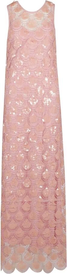Rotate Birger Christensen Elegante Maxi Jurk Pink Dames