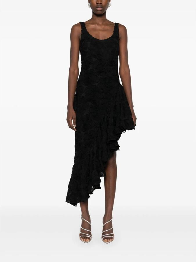 Rotate Birger Christensen Gebloemde Mesh Mini Jurk met Borduursel Black Dames - Foto 3