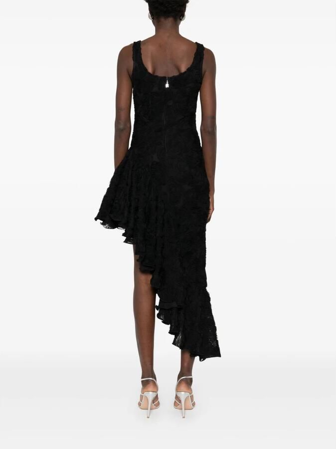 Rotate Birger Christensen Gebloemde Mesh Mini Jurk met Borduursel Black Dames - Foto 4