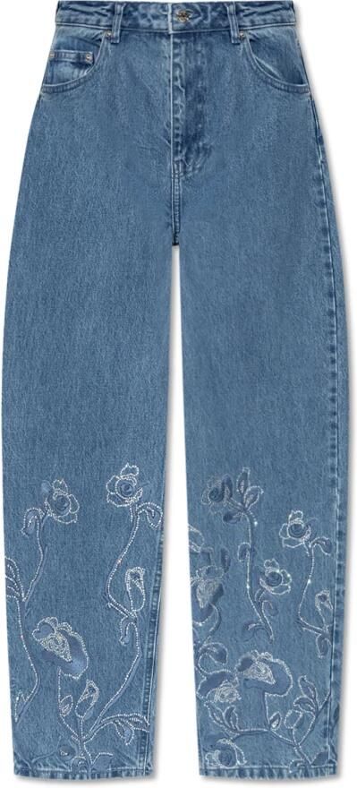 Rotate Birger Christensen Jeans met glinsterende pailletten Blue Dames