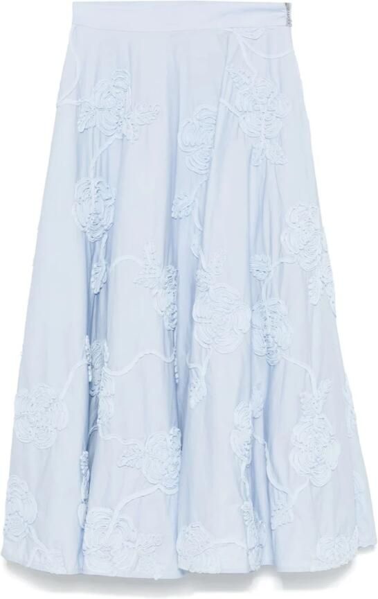 Rotate Birger Christensen Midi Rok Blue Dames