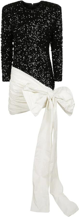 Rotate Birger Christensen Mini Jurk met Strik Black Dames