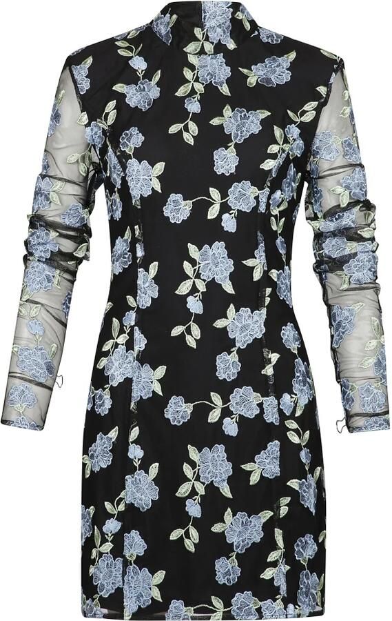 Rotate Birger Christensen Sheer Sleeve Mini Dress Multicolor Dames