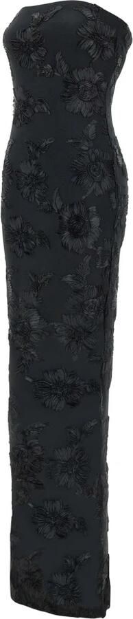 Rotate Birger Christensen Zwarte Bloemen Mesh Tube Jurk Black Dames - Foto 3