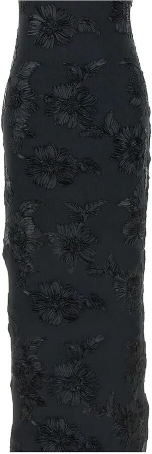 Rotate Birger Christensen Zwarte Bloemen Mesh Tube Jurk Black Dames - Foto 4