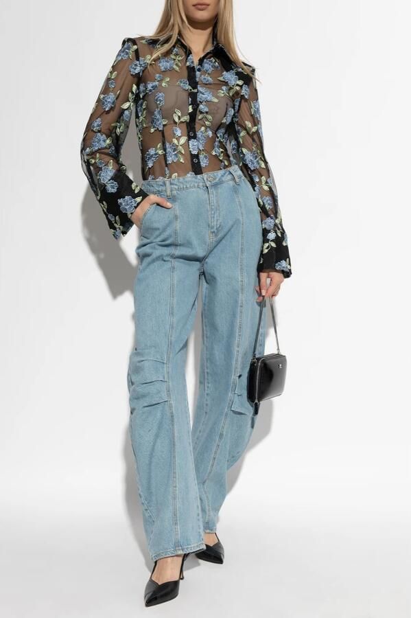 Rotate Birger Christensen Jeans met Stiksels op de Pijpen Blue Dames - Foto 4