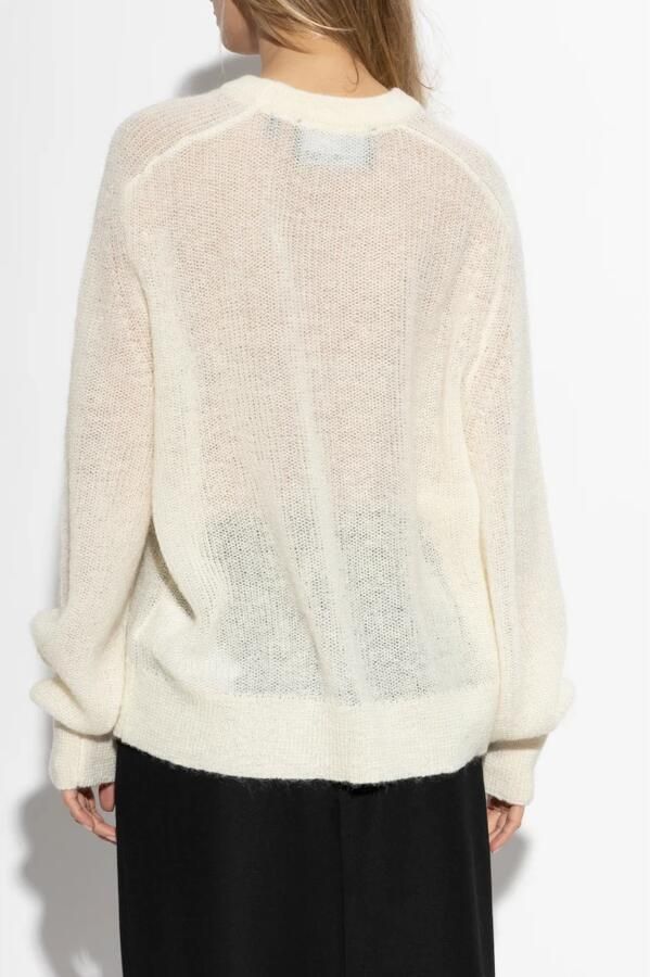 Rotate Birger Christensen Trui met logo patch Beige Dames - Foto 6