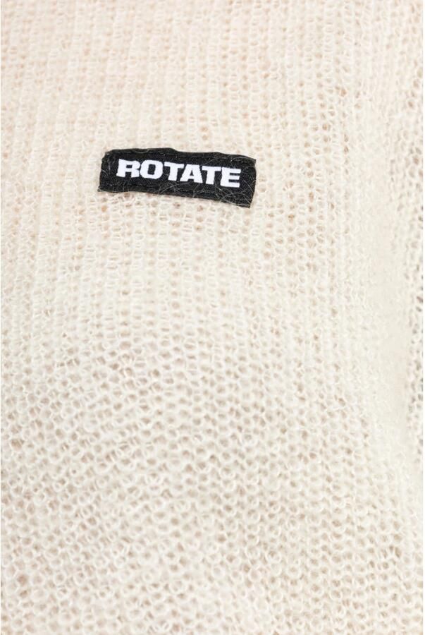 Rotate Birger Christensen Trui met logo patch Beige Dames - Foto 3