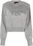 Rotate Birger Christensen Rhinestone Logo Cropped Sweater Gray Dames - Thumbnail 3