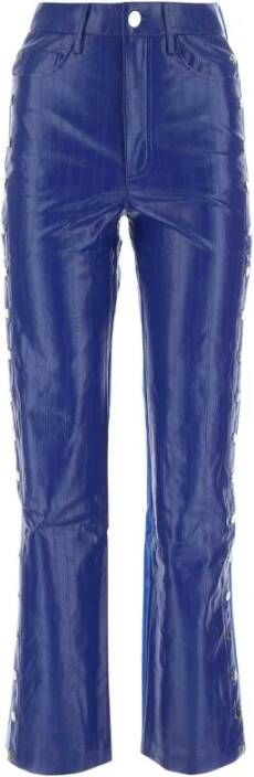 Rotate Birger Christensen Tweekleurig synthetisch lederen broek Blauw Dames