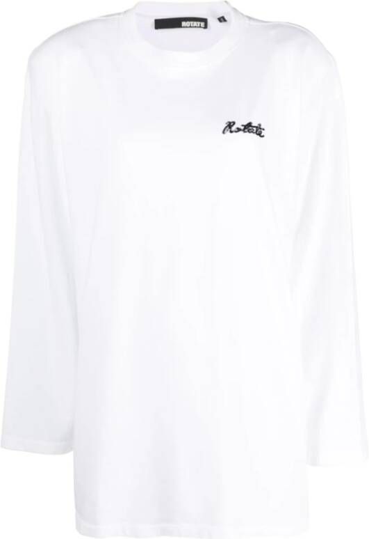 Rotate Birger Christensen Witte Longsleeve T-Shirt White Dames