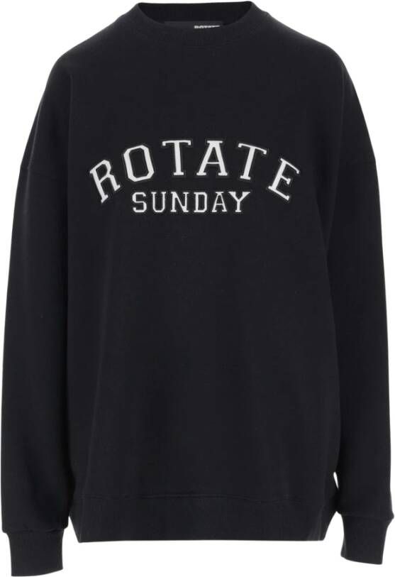 Rotate Birger Christensen Zwarte Katoenen Sweatshirt met Maxi Logo Zwart Dames