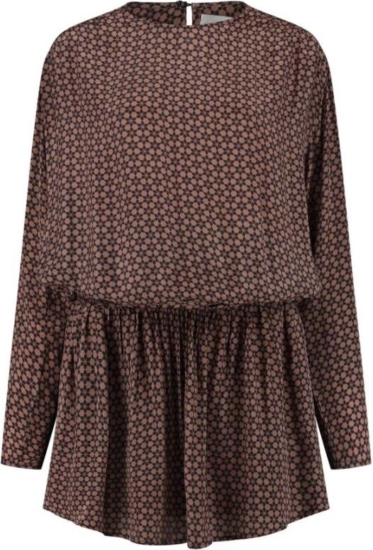 Rough Studios Luchtige Bella Jurk van Premium Viscose Bruin Dames