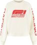 Rough Studios Off White Racing Sweatshirt met Rood Logo Beige Dames - Thumbnail 1