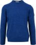 Roy Roger's Blauwe Trui van Wol en Kasjmier met Denim Patch Blauw Heren - Thumbnail 1