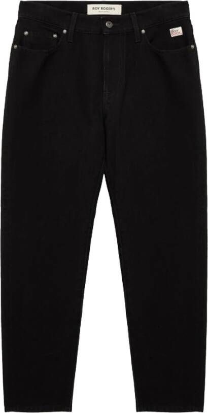 Roy Roger's Gabardine Jeans met Geborduurd Detail Zwart Heren