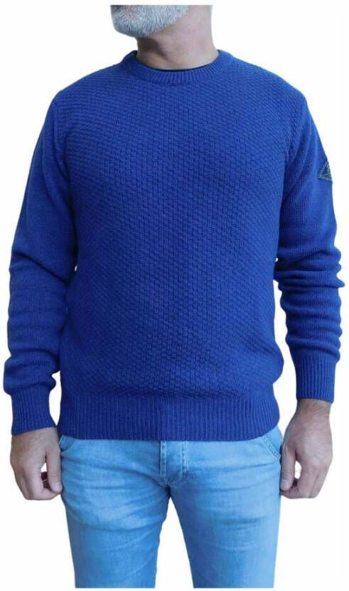 Roy Roger's Round-neck Knitwear Blauw Heren