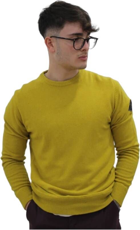 Roy Roger's Ronde Hals T-shirt Yellow Heren