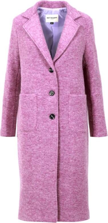 Roy Roger's Roze Enkellange Wollen Jas Roze Dames